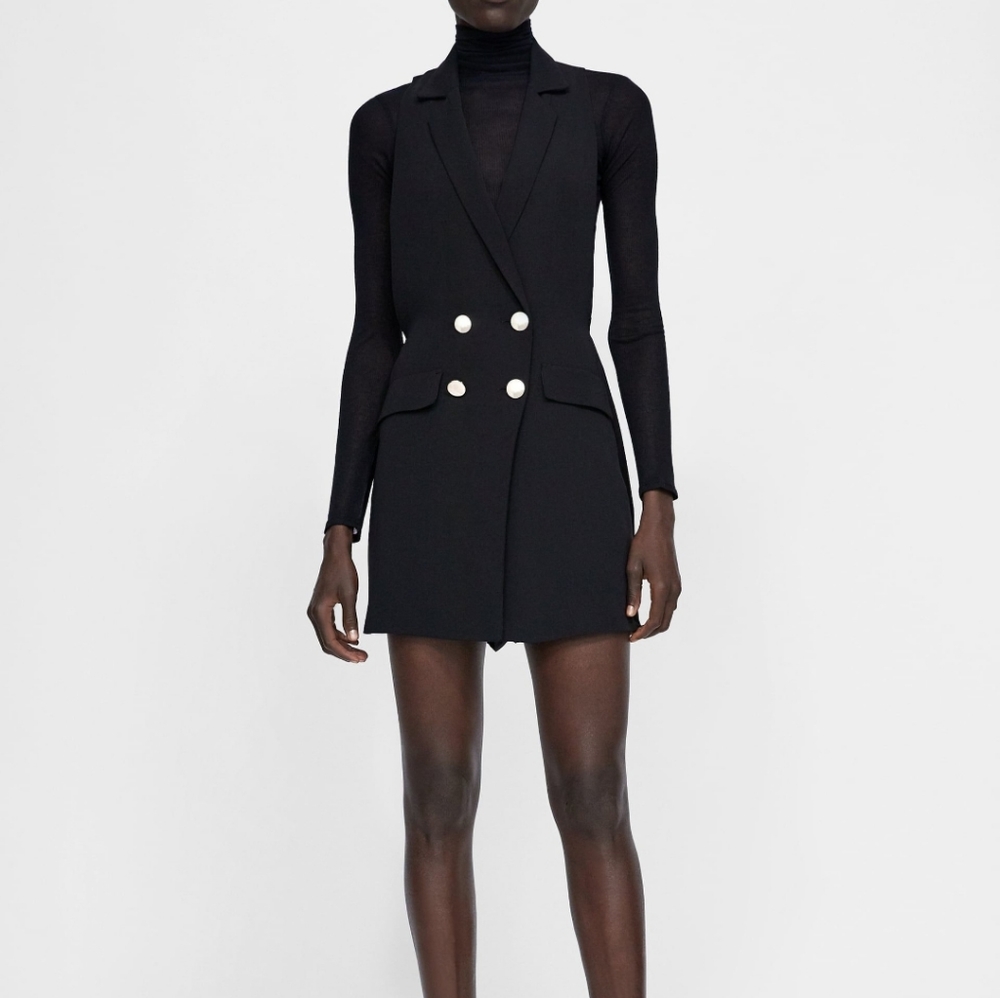 Zara Basic Buttoned Jumpsuit Dress